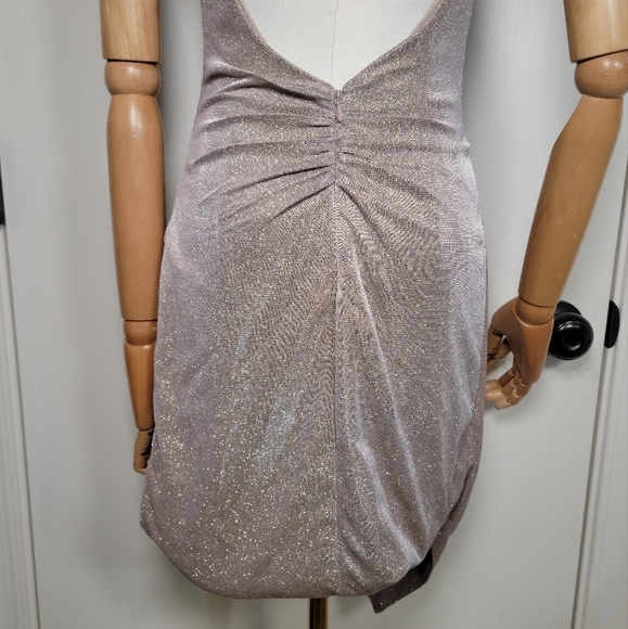 Ieena for Mac Duggal Draped Shimmer Open Back Dress Size 4 - Picture 10 of 12